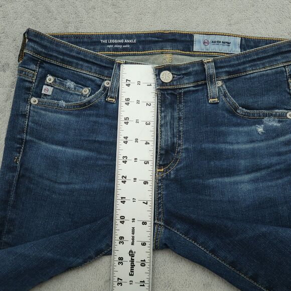 Adriano Goldschmied AG Women's Size 27R Blue Low-Rise Legging Ankle 28" Inseam - Picture 8 of 16